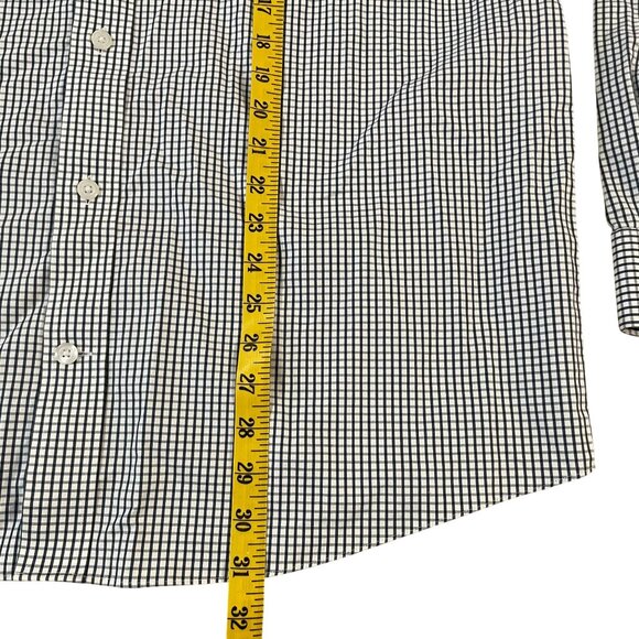 Duluth Trading Wrinklefighter Shirt Men's Size Large Relaxed Blue Plaid Cotton - Picture 4 of 5